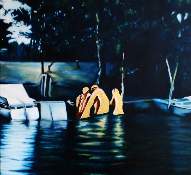 E- 2016, oilpaint and gold on canvas, 60 x 50 cm