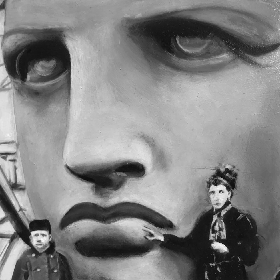 STATUE OF LIBERTY- 2019, oilpaint on panel, 10 x 10 cm