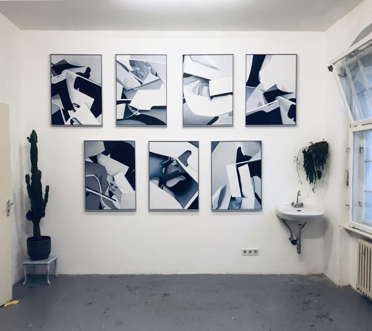 Installation FUTURE MEMORY during Open Studio's of Artist In Residence GlogauAIR, Berlin, 2019