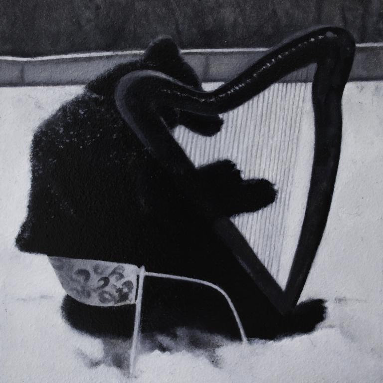 I COULD NOT RELEASE THE INSPIRATION UNTIL YOU ASKED ME TO-2023, oilpaint on panel, 10 x 10 cm
