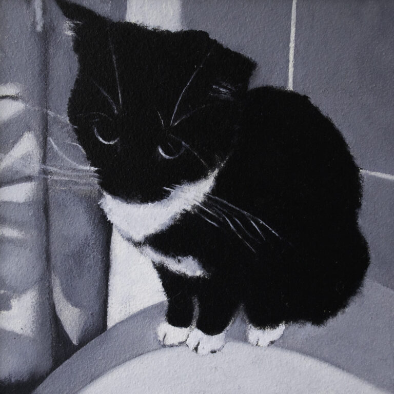 WE HAD A CHANGE OF THE MOON- 2023, oilpaint on panel, 10 x 10 cm