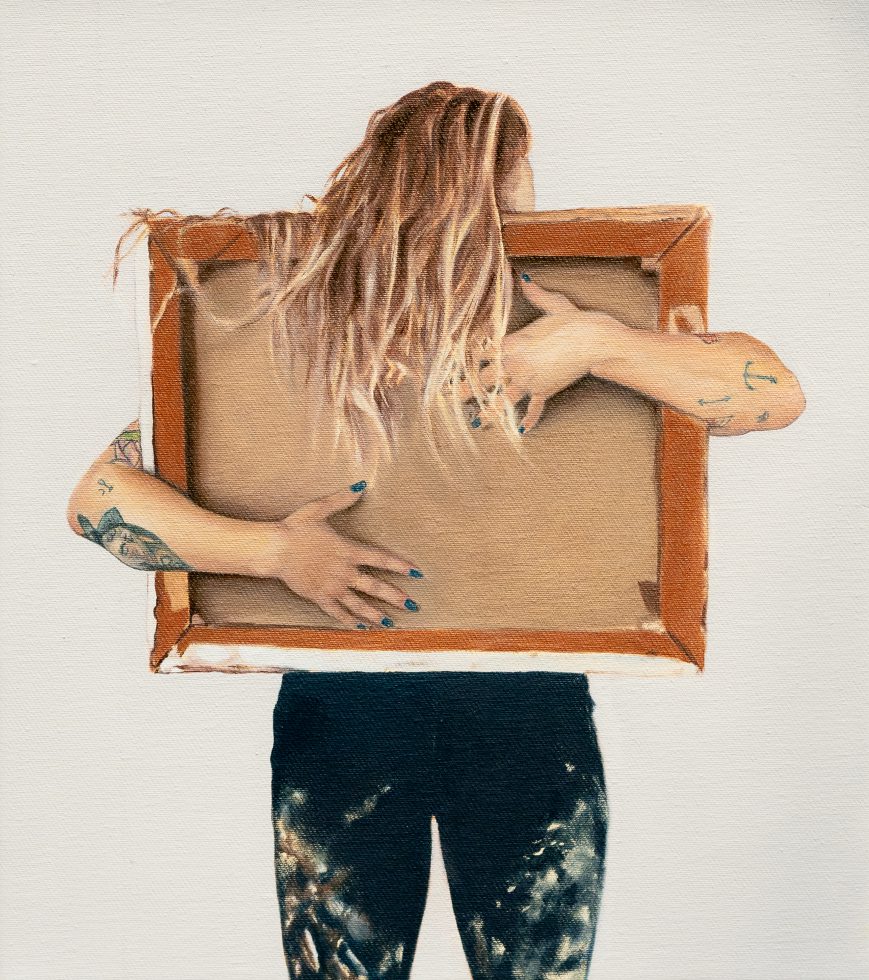 EMBRACING MONDRIAAN 2023, 40 x 35 cm, oilpaint on canvas