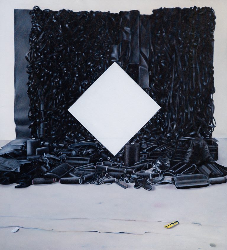 WHITE DIAMOND (COMPOSITION) 2023, 100 x 110 cm, oilpaint on canvas
