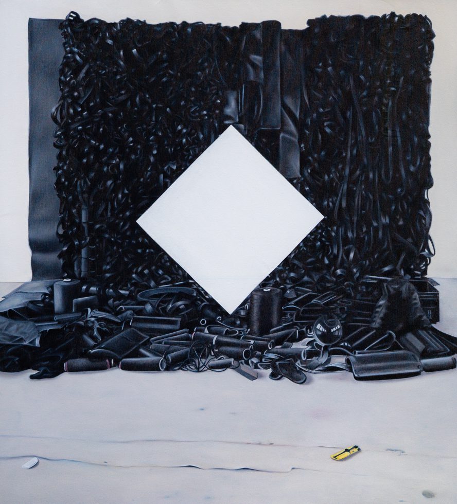 WHITE DIAMOND (COMPOSITION) 2023, 100 x 110 cm, oilpaint on canvas