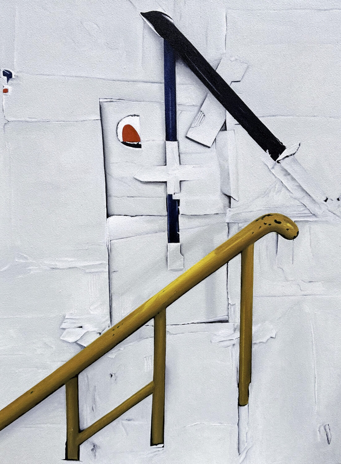 NO STAIRS WITHOUT DIAGIONALS (SEEING THE BIGGER PICTURE)- 2024, 40 x 60 cm, oilpaint on canvas